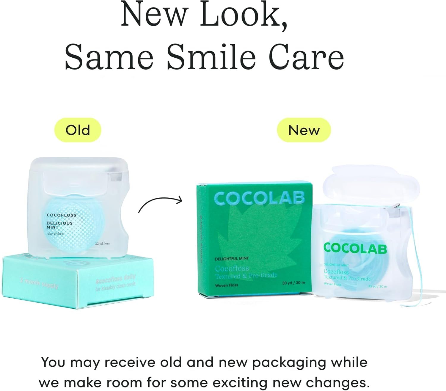 Informs shoppers that the product is undergoing a packaging refresh and they may receive either the old or new design during the transition period, reassuring them that the product quality remains…