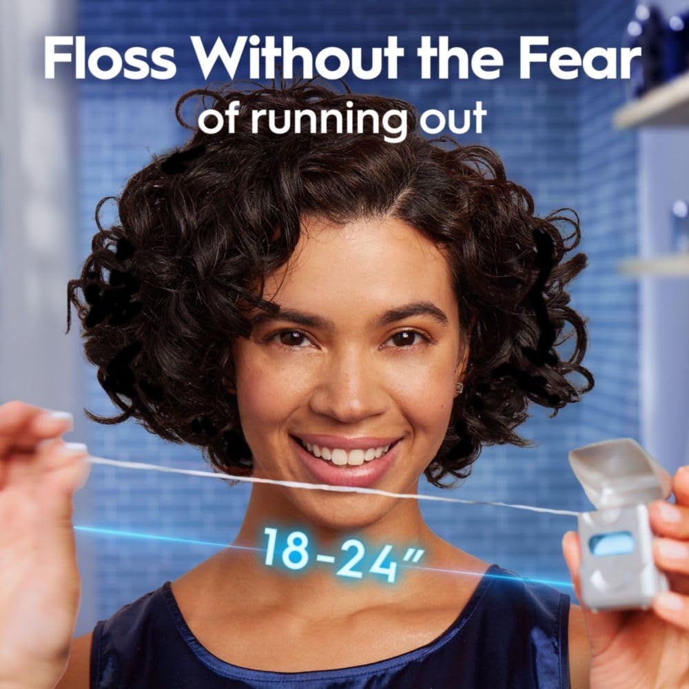 Communicates the generous length of floss included in the product, reassuring shoppers they won't run out quickly and providing a quantifiable value proposition. Highlights the key benefit of having…