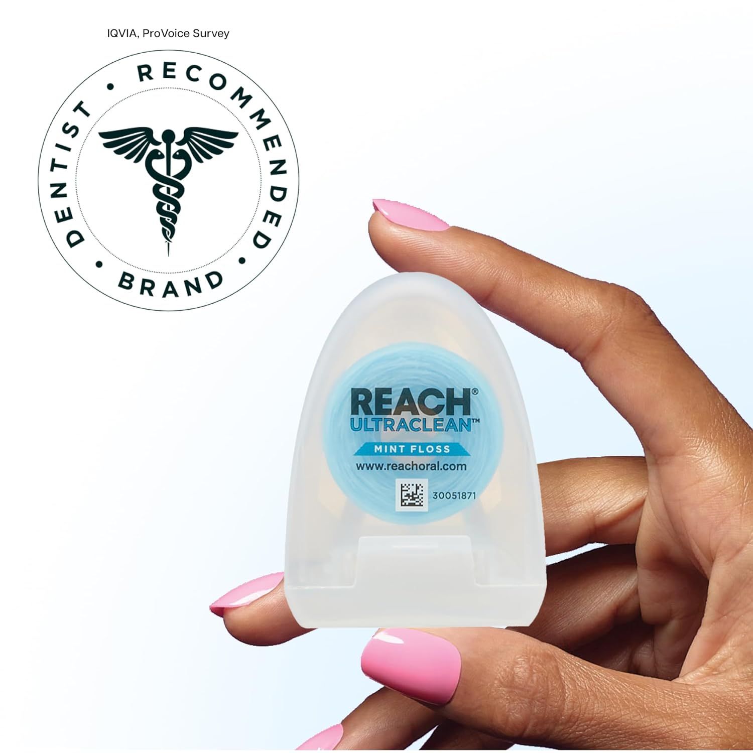 Communicates professional endorsement and credibility by showing that dentists recommend this brand, building trust with shoppers through third-party validation. Demonstrates the small, portable…