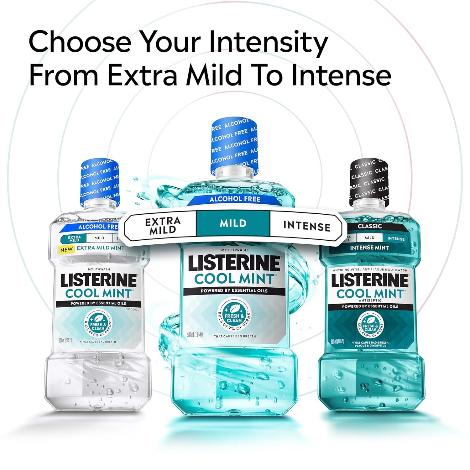 Helps shoppers choose the right intensity level for their needs by showcasing the brand's product lineup from Extra Mild to Intense, making it easier to select the variant that matches their…