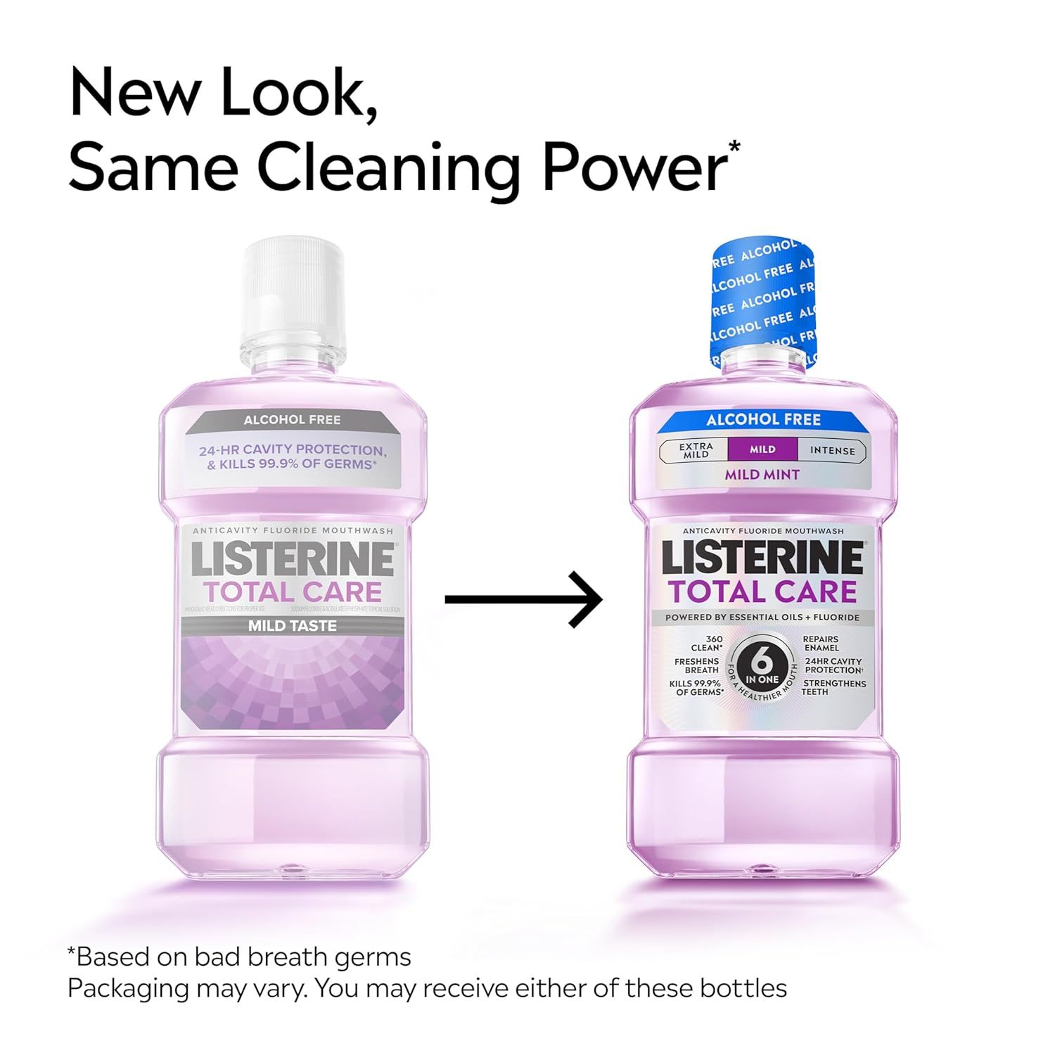 Informs shoppers that the product packaging has been updated but the formula and cleaning power remain the same, reducing confusion when they receive either version.