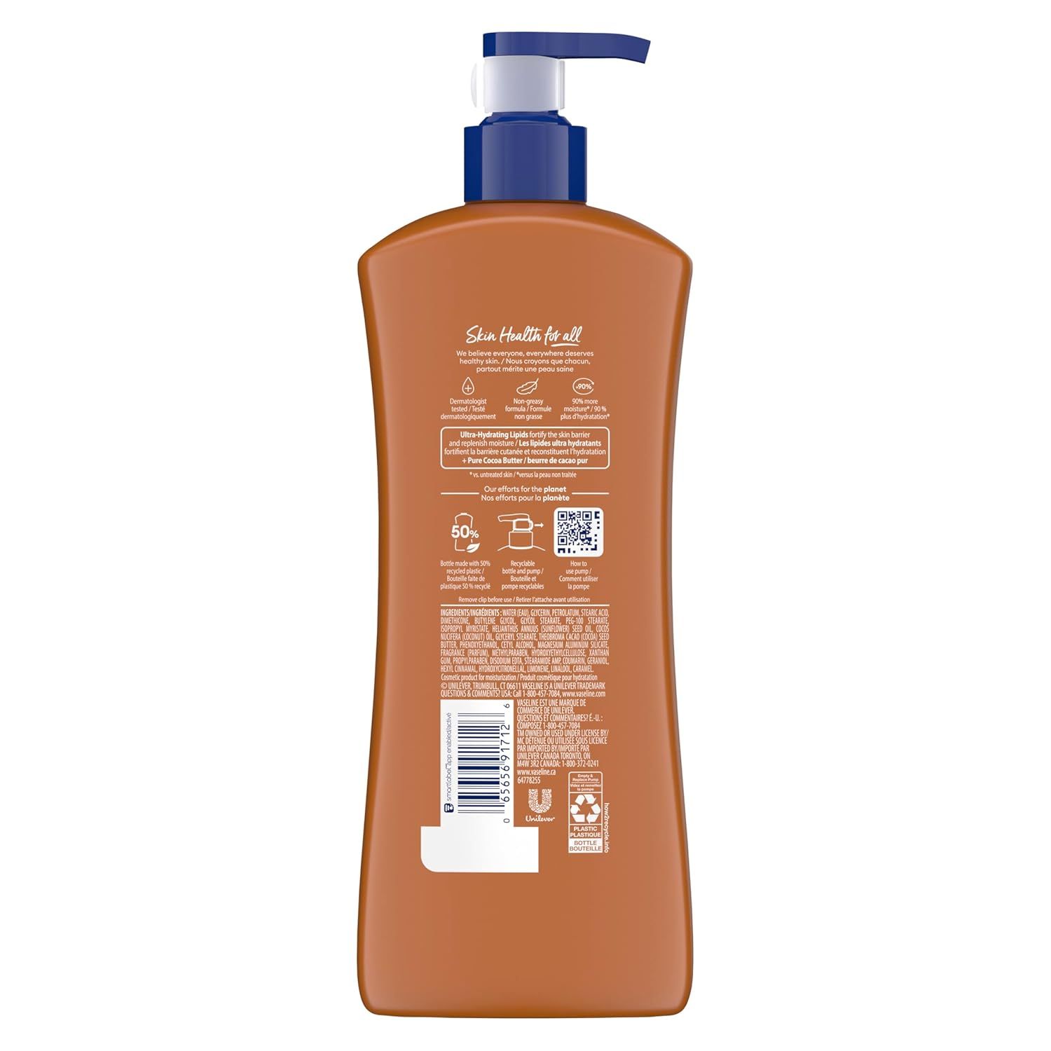 Provides a clean, catalog-style view of the product bottle from the back to show ingredients, usage instructions, and brand messaging.