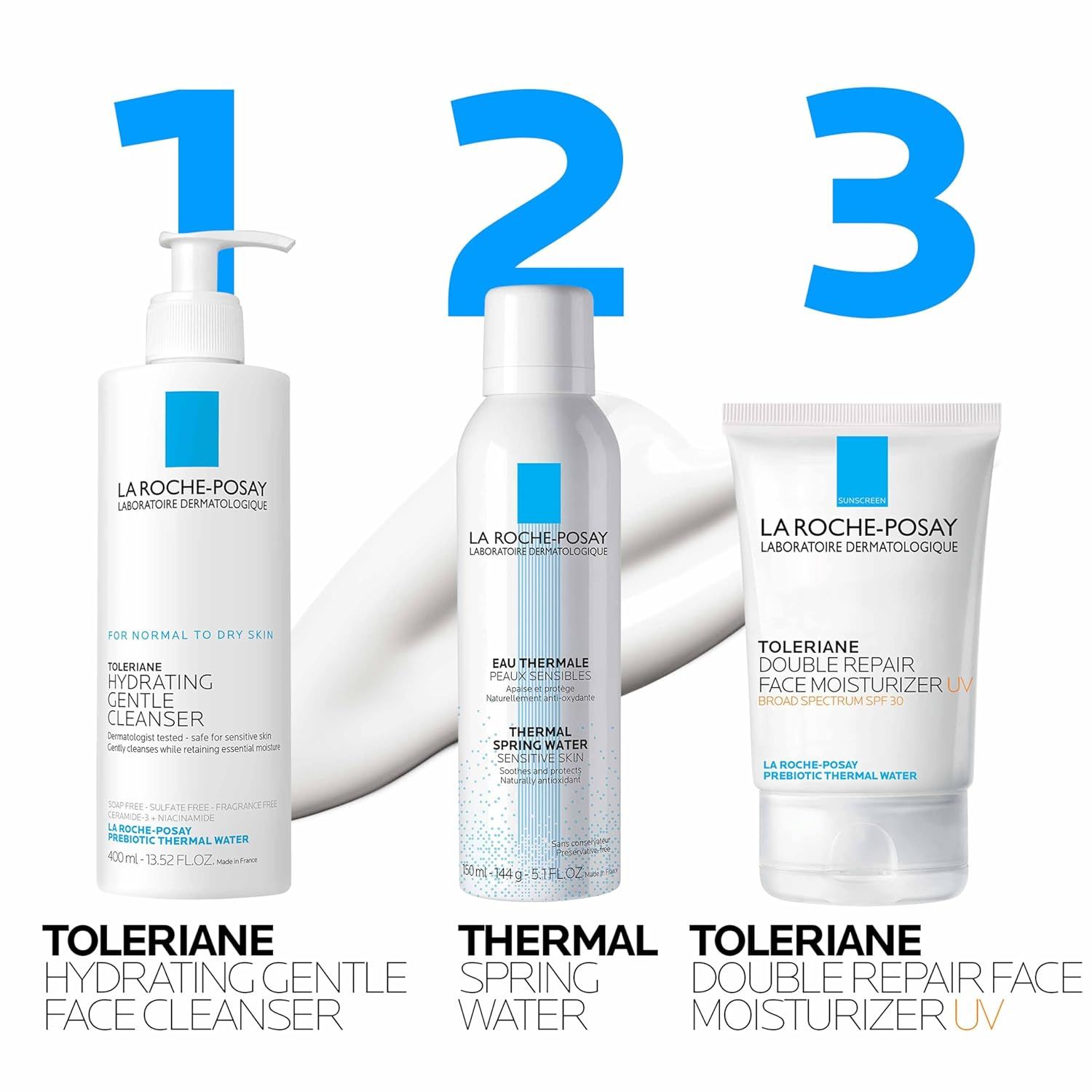 Demonstrates a simple three-step skincare regimen using La Roche-Posay products, guiding shoppers through the proper sequence of cleanse, tone, and moisturize to achieve optimal results. Showcases…