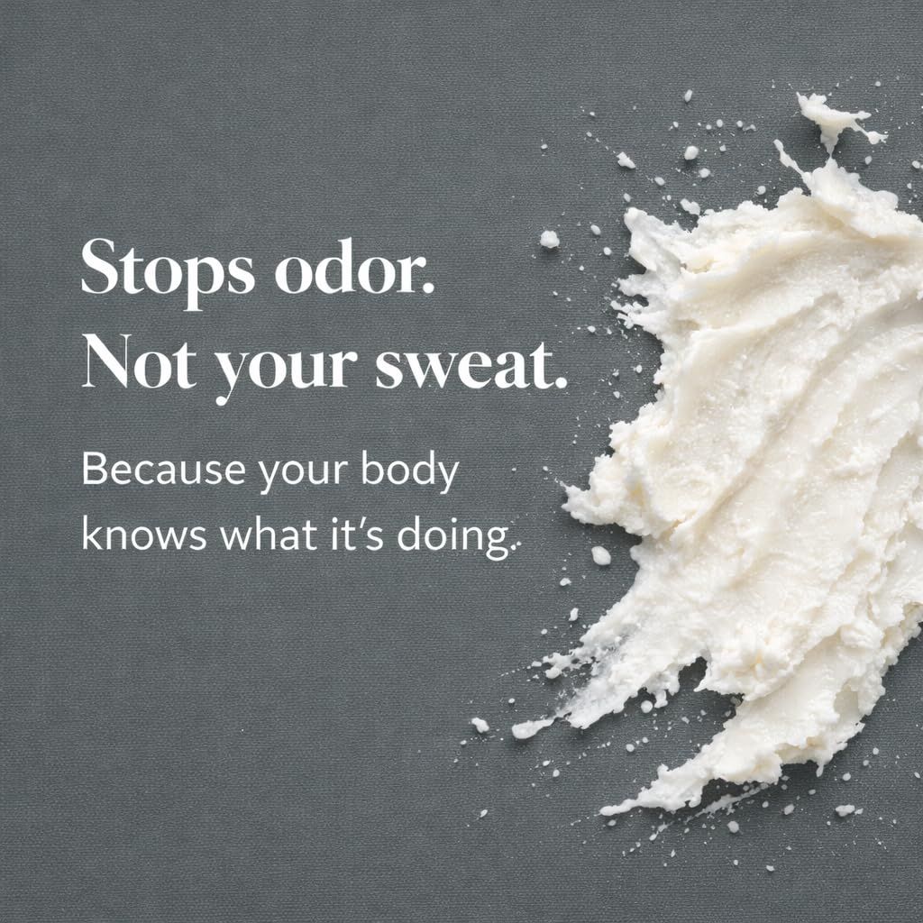 Communicates that the product targets odor specifically, not sweat itself, reassuring shoppers that it works with the body's natural processes while eliminating unwanted smells.