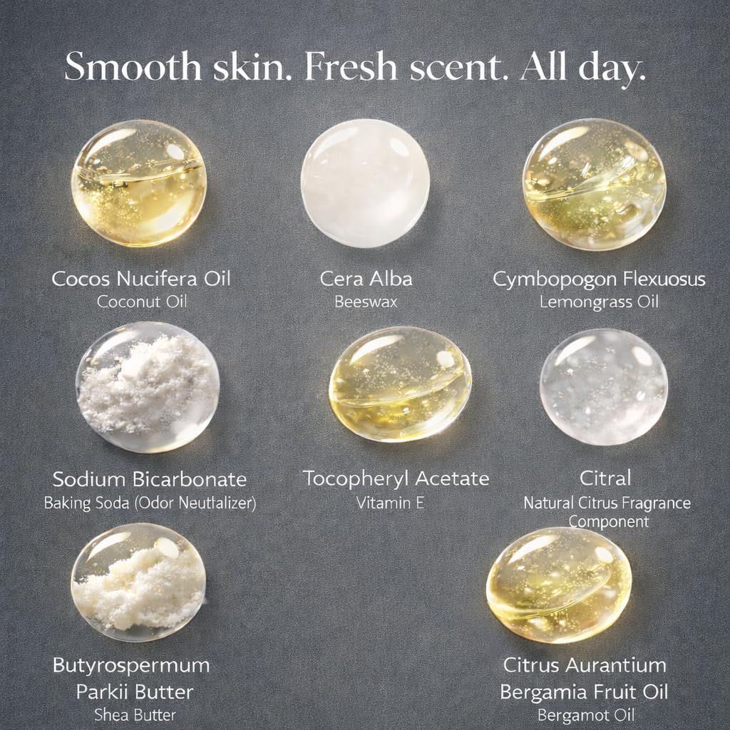 Breaks down the product's key ingredients with visual representations to educate shoppers about what's inside and reassure them about the natural, beneficial components.