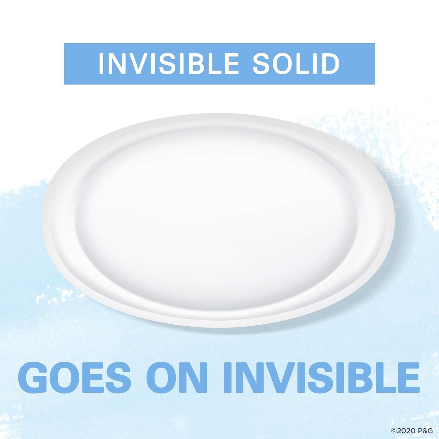 Communicates that the product goes on clear/invisible, reassuring shoppers that it won't leave white marks or residue on clothing.