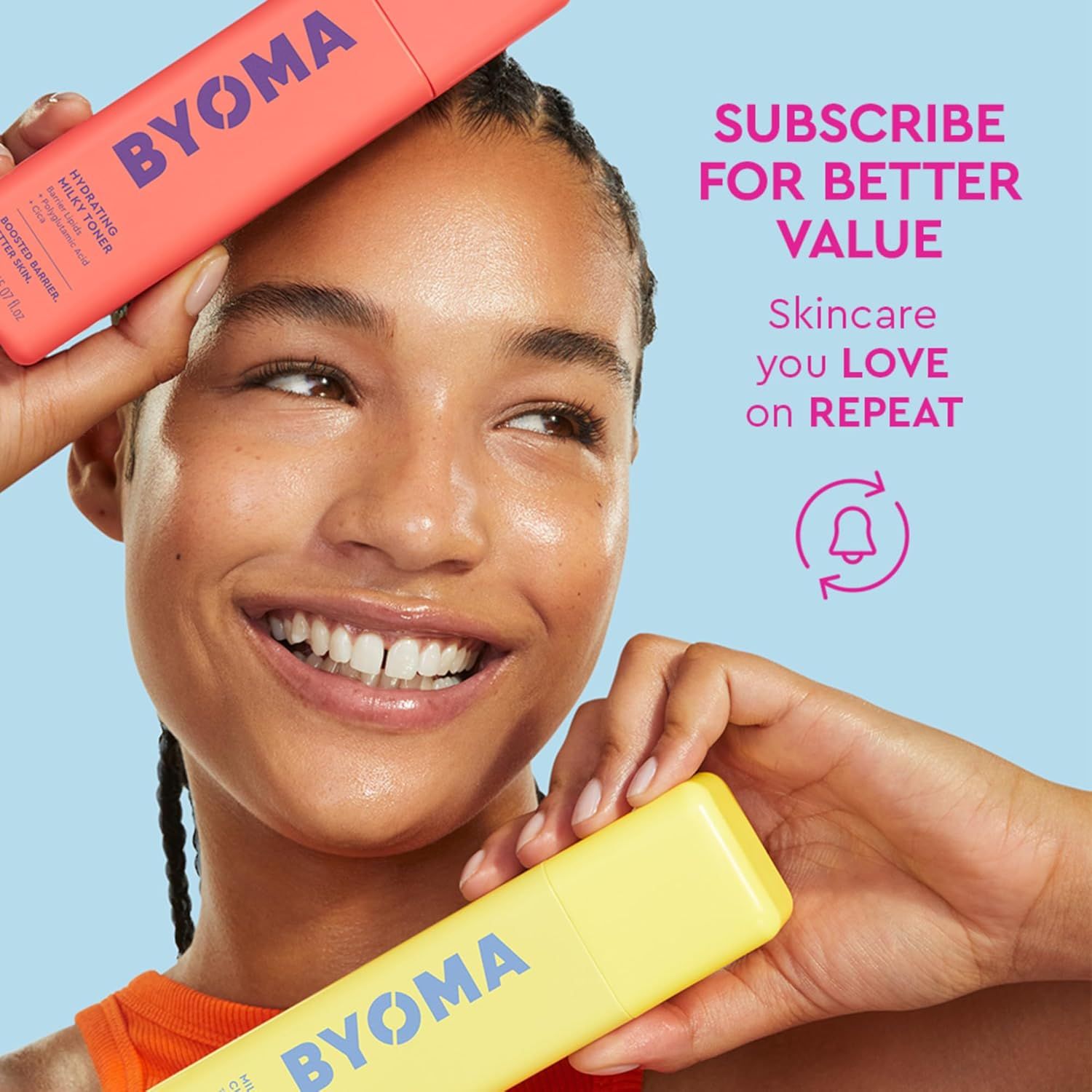 Promotes the brand's subscription service to encourage repeat purchases and customer loyalty, emphasizing value and convenience.