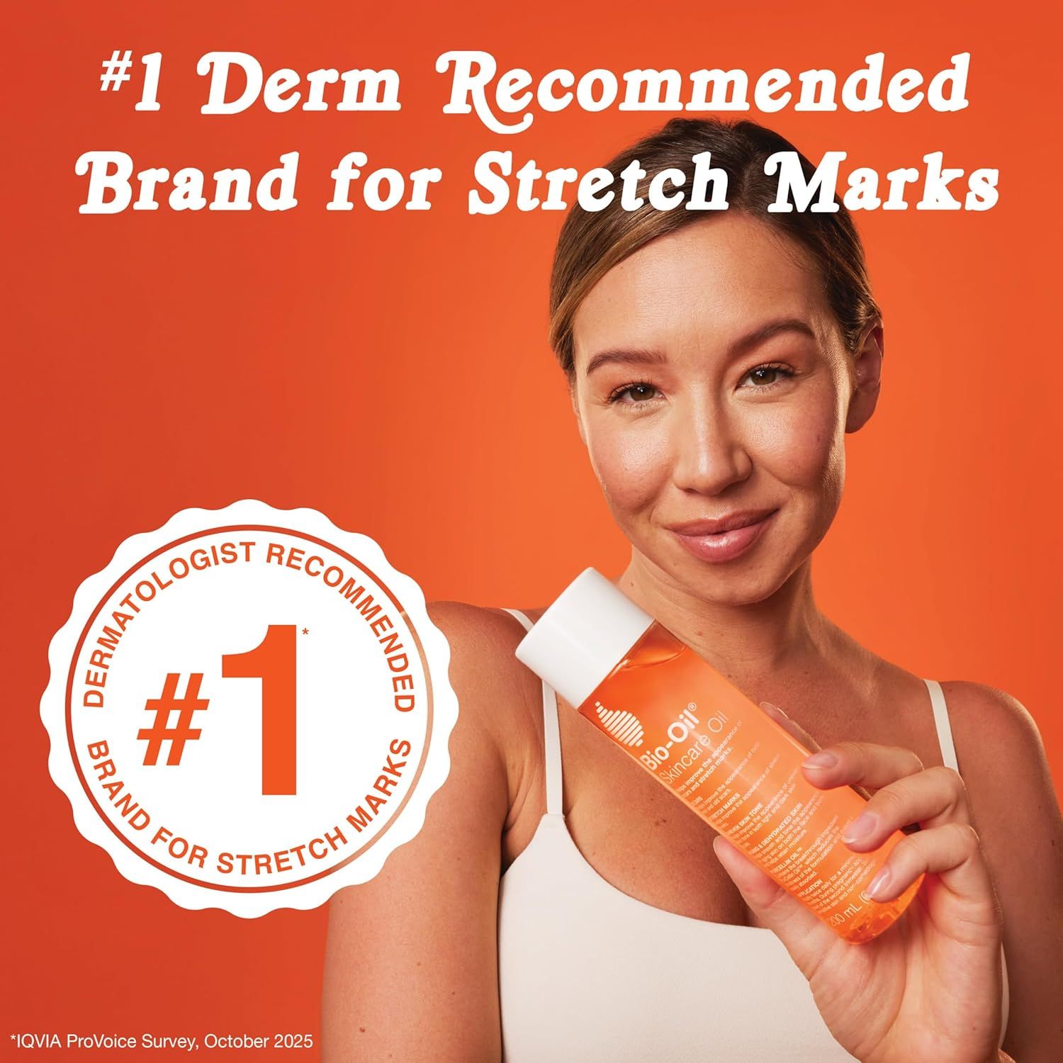 Communicates third-party professional endorsement from dermatologists to build credibility and trust, positioning the product as the top recommended brand for treating stretch marks.