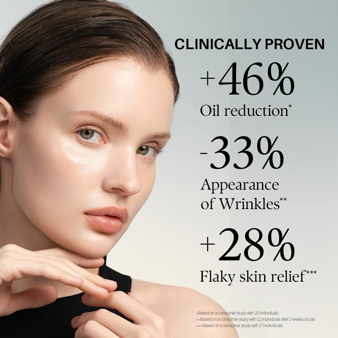 Communicates clinically proven performance statistics to demonstrate the product's effectiveness in improving multiple skin concerns, building credibility through quantifiable results. Showcases…