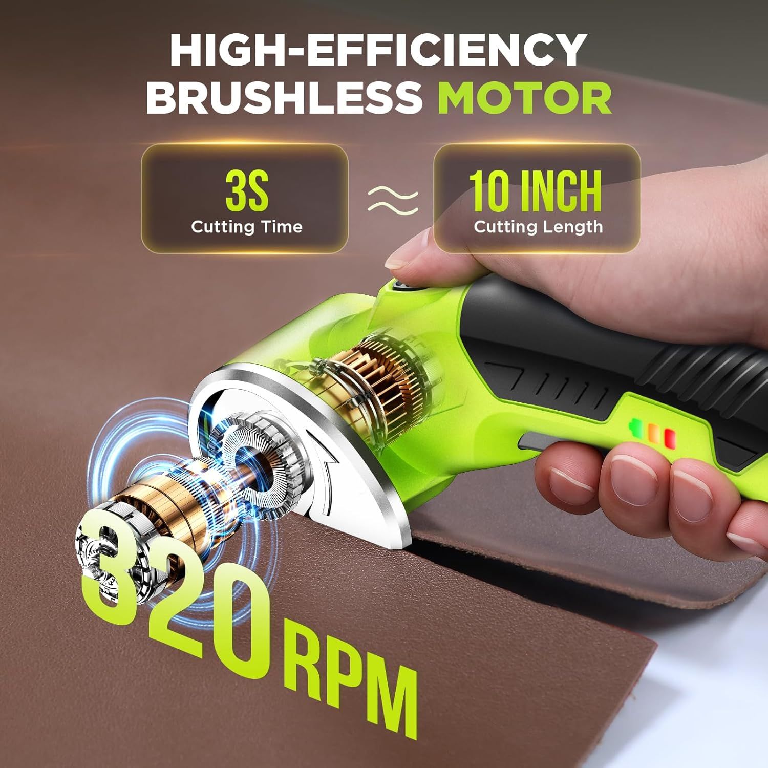 Demonstrates the internal motor technology and engineering of the product, using an exploded view to show the brushless motor components and reassure shoppers of the product's high-efficiency…