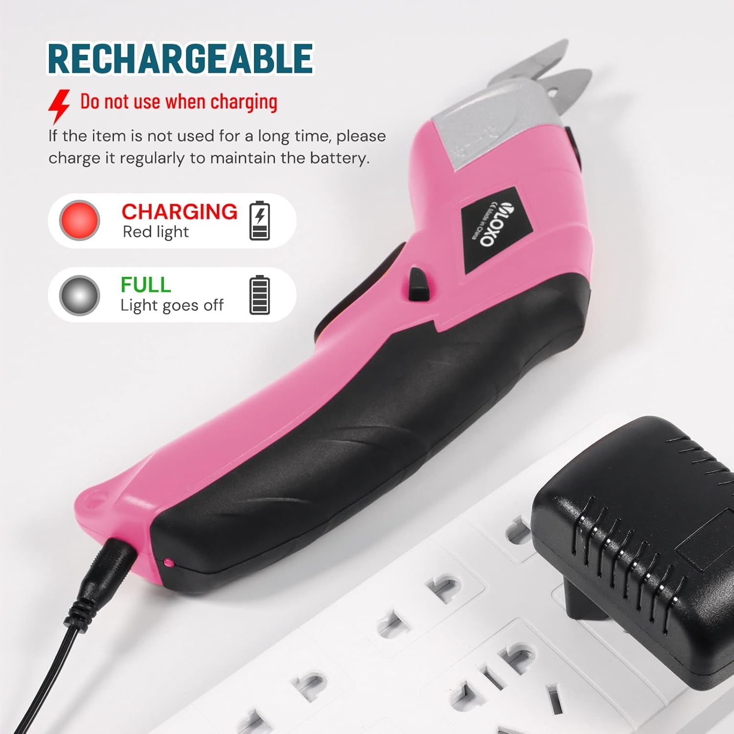 Explains how to charge the product and interpret the charging indicator lights, reassuring shoppers about proper battery maintenance and usage safety. Highlights that the product is rechargeable,…