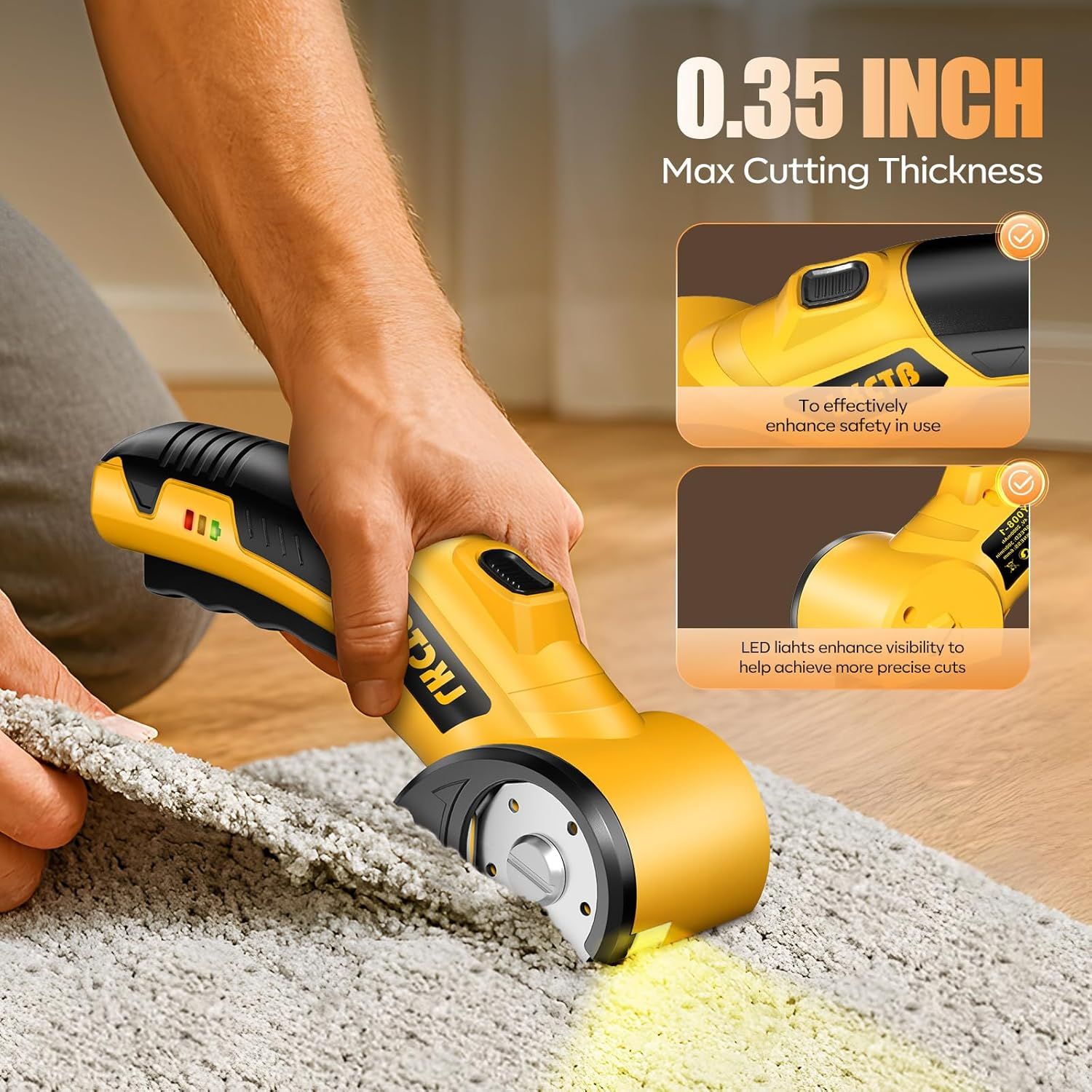 Communicates the maximum cutting capacity of the tool to help shoppers understand its performance capability and suitability for their cutting needs. Highlights multiple distinct benefits of the…