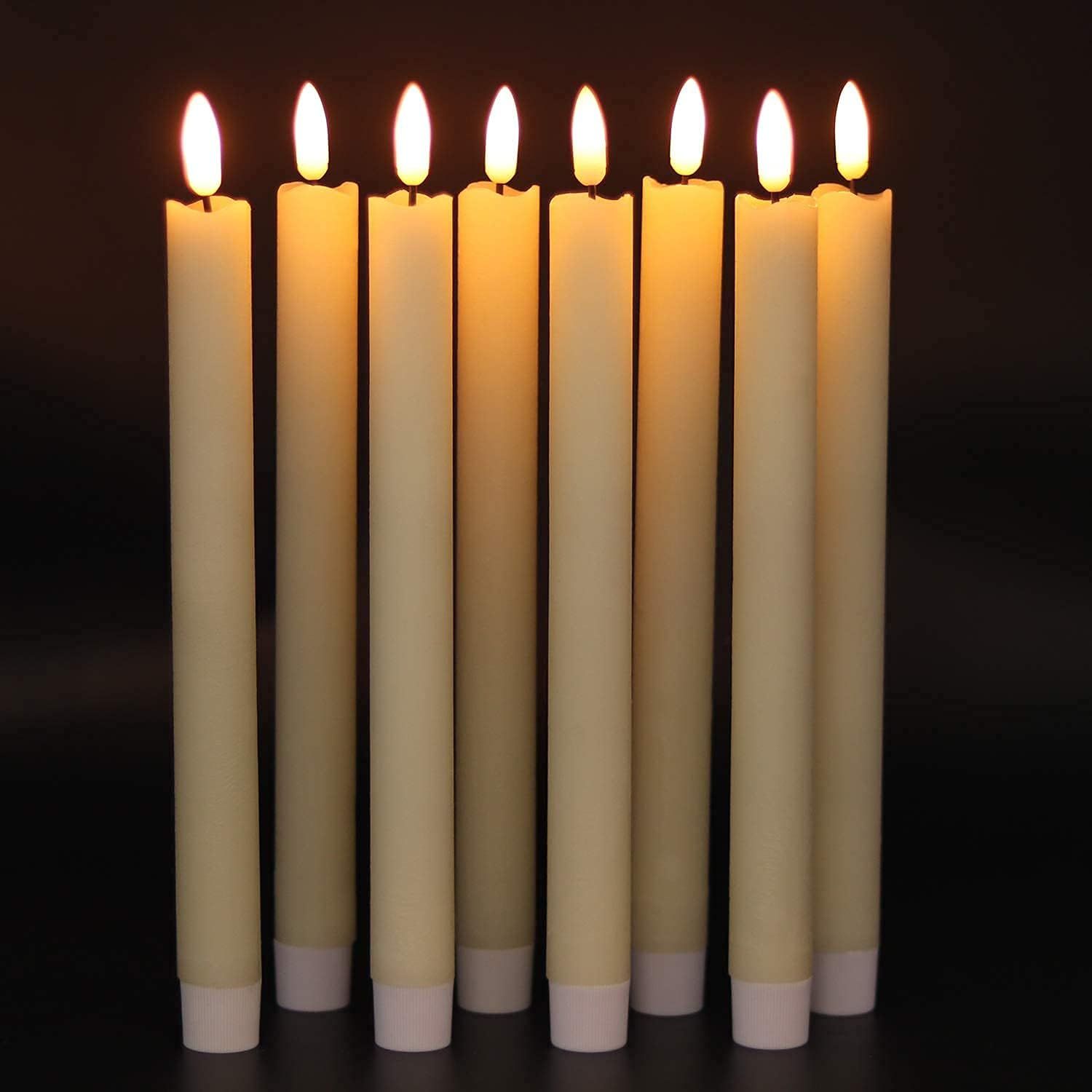 Shows the product in a clean, catalog-style presentation to give shoppers a clear view of the candles' appearance, size, and realistic flame effect.