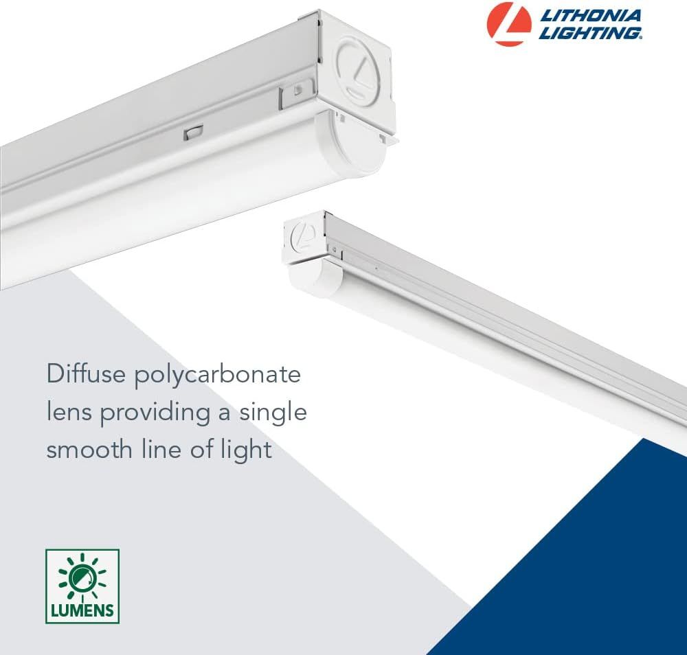 Highlights the product's diffuse polycarbonate lens feature that provides smooth, even light distribution to reassure shoppers of quality lighting performance.