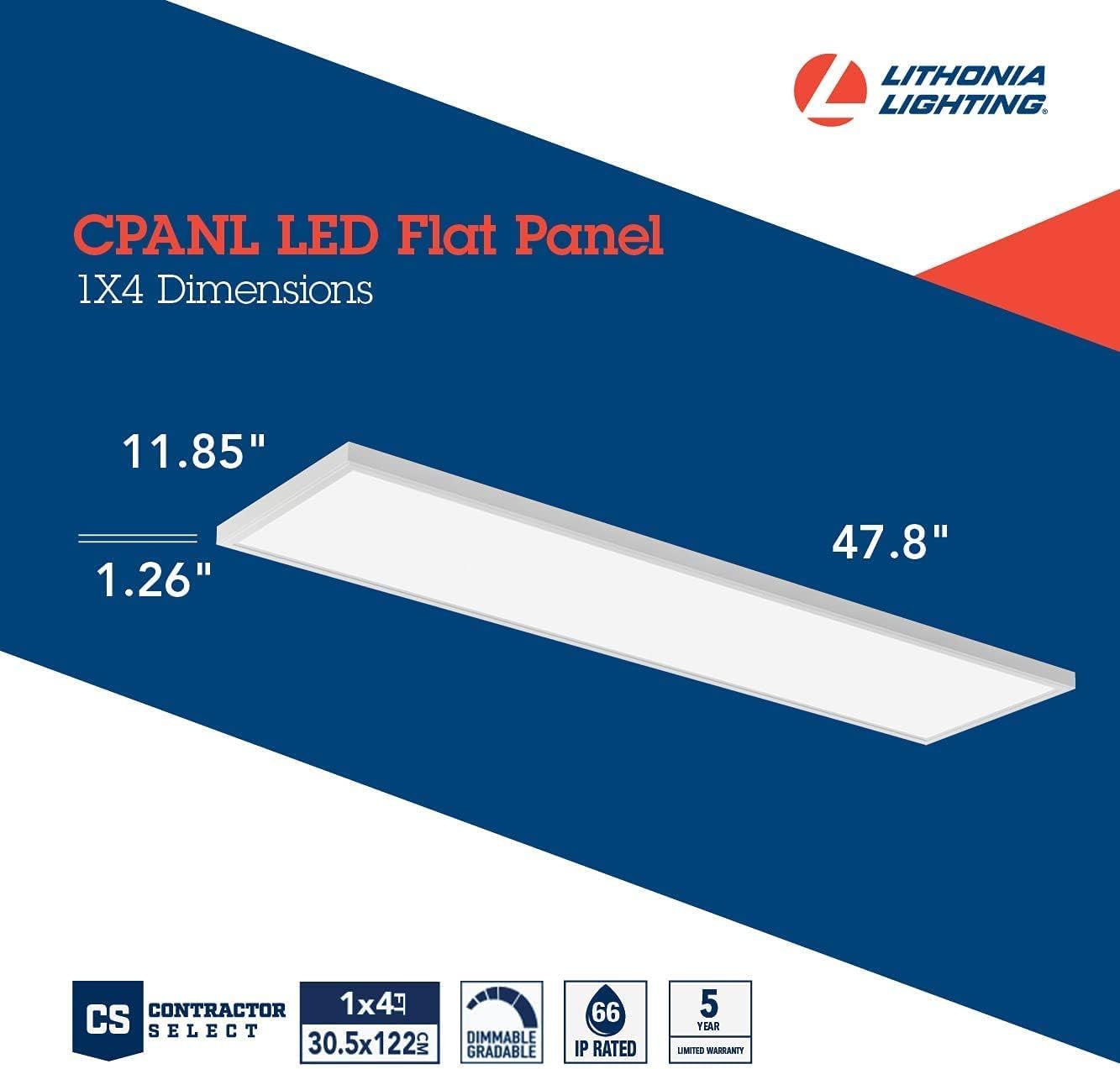 Communicates the exact physical dimensions of the LED flat panel (47.8" x 11.85" x 1.26") to help shoppers understand the product's size and ensure it fits their installation space.