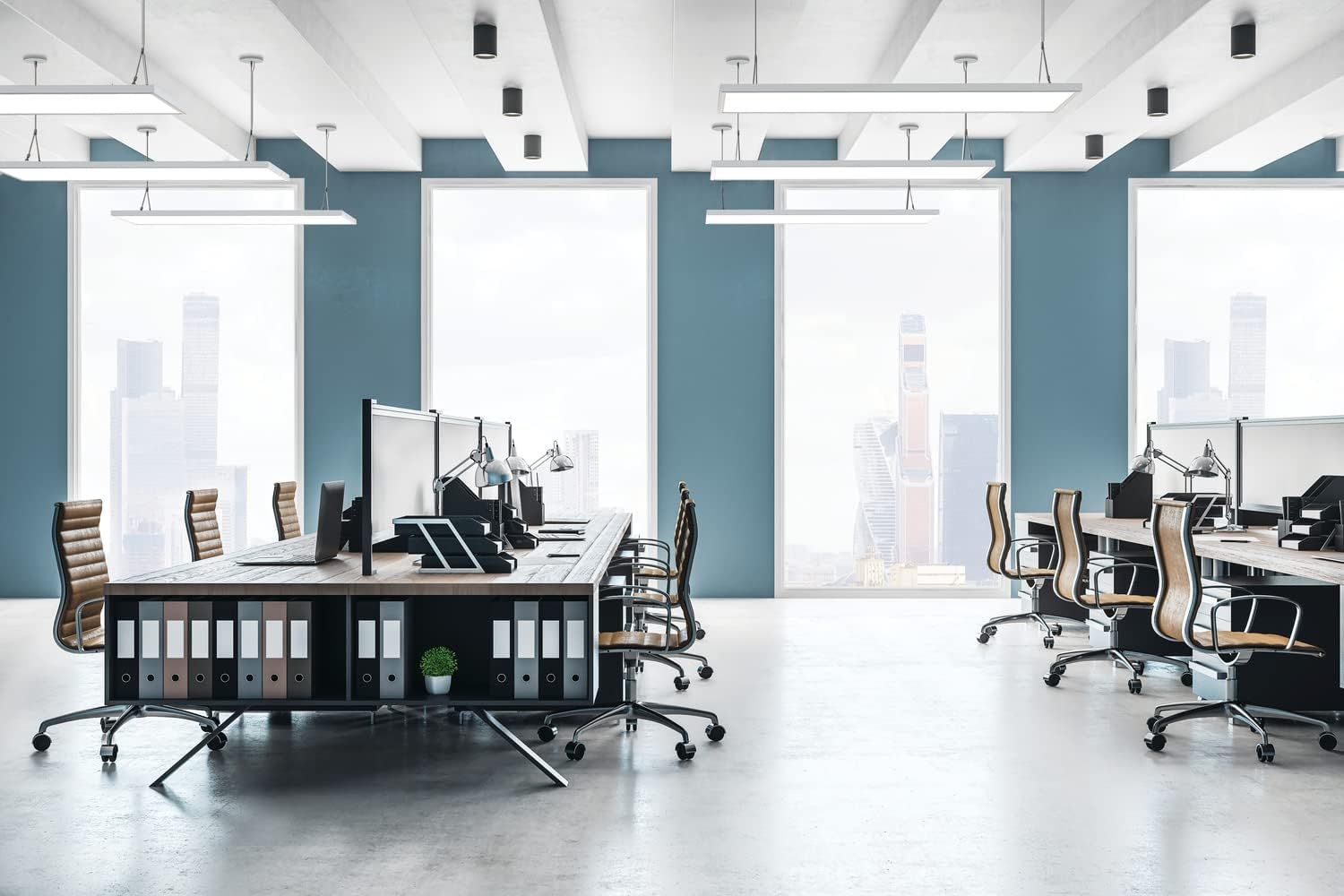 Demonstrates the product in a professional office setting to help shoppers visualize how it fits into a real-world workspace and conveys a premium, contemporary aesthetic.