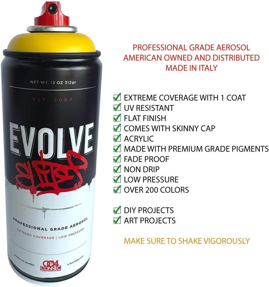 Communicates the comprehensive feature set of this professional-grade aerosol spray paint, highlighting multiple technical benefits and quality attributes to appeal to both DIY and professional…