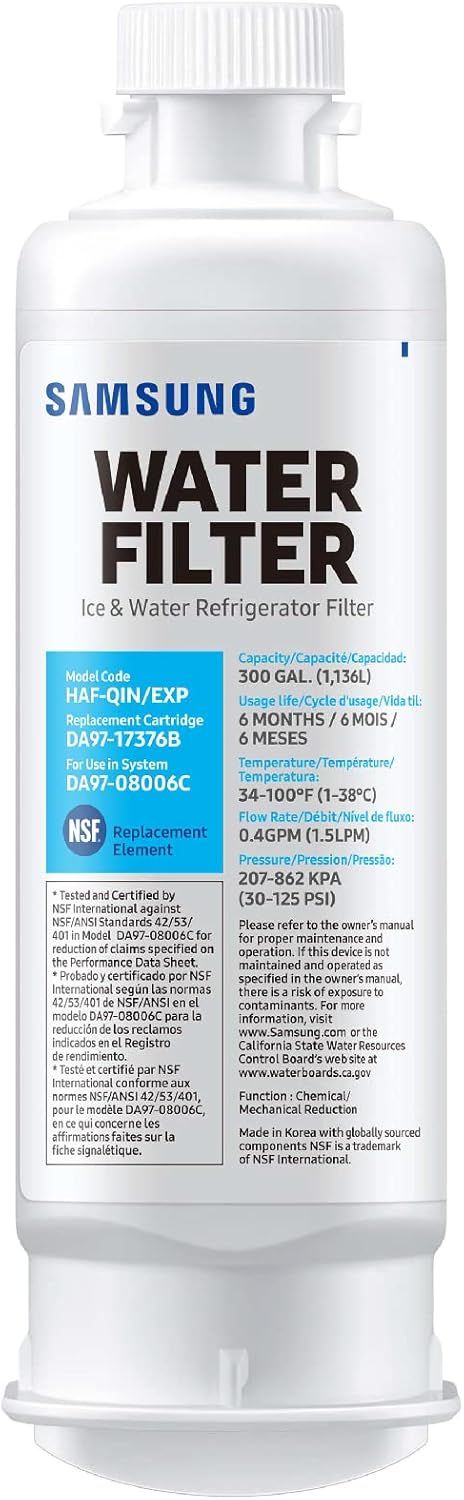 Communicates multiple technical specifications and certifications to help shoppers understand the filter's capacity, lifespan, operating conditions, and quality standards.