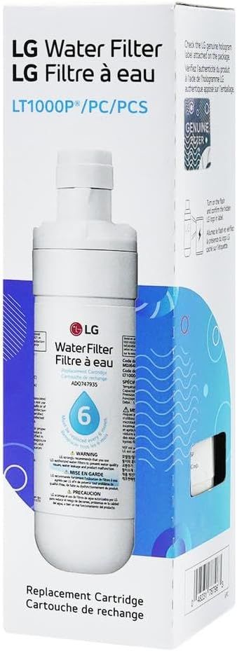 Shows the customer exactly what they will receive: the LG water filter replacement cartridge in its retail packaging, helping them confirm the product model and contents before purchase.