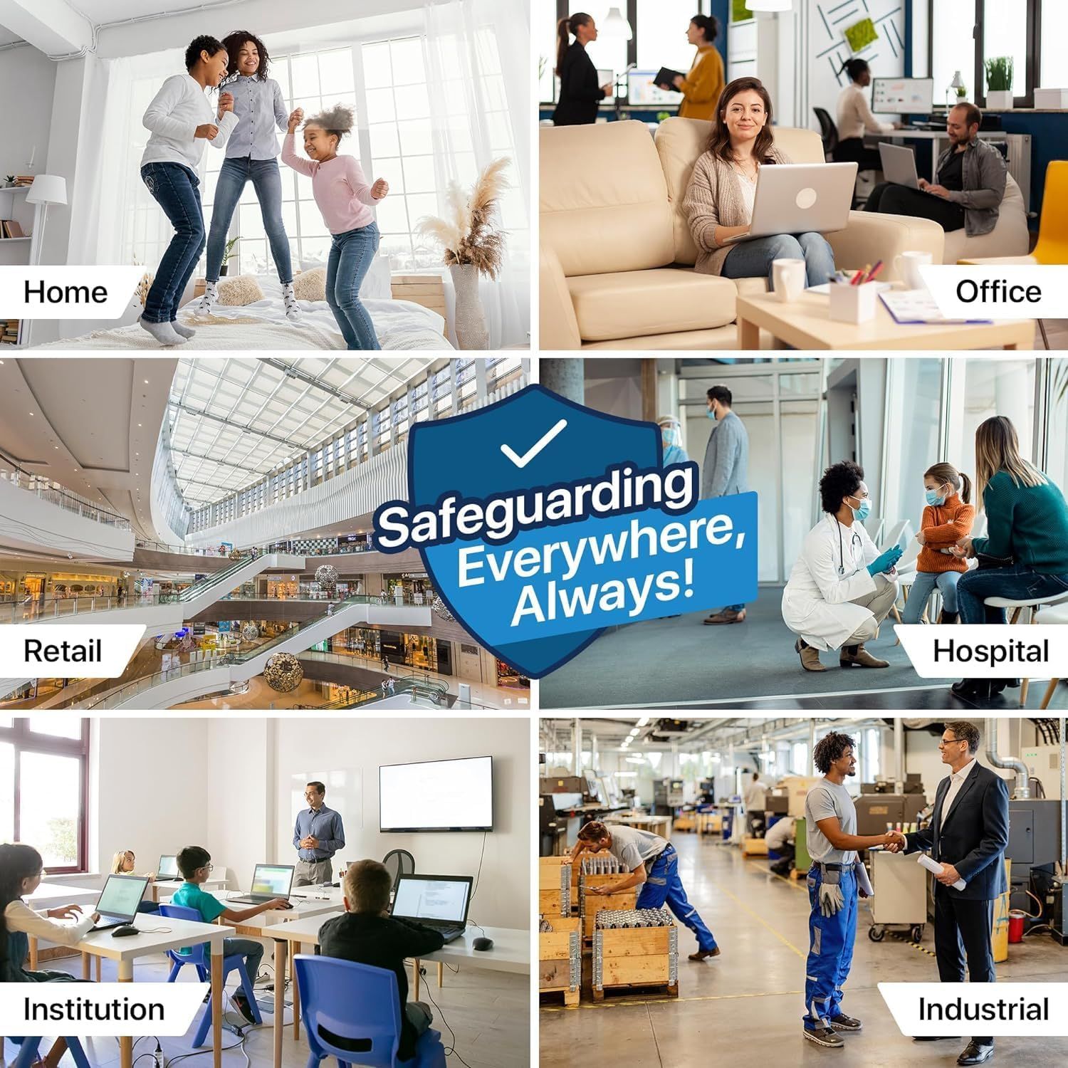 Demonstrates that the product provides safeguarding protection across multiple real-world environments and use cases, reassuring shoppers of its broad applicability and versatility.