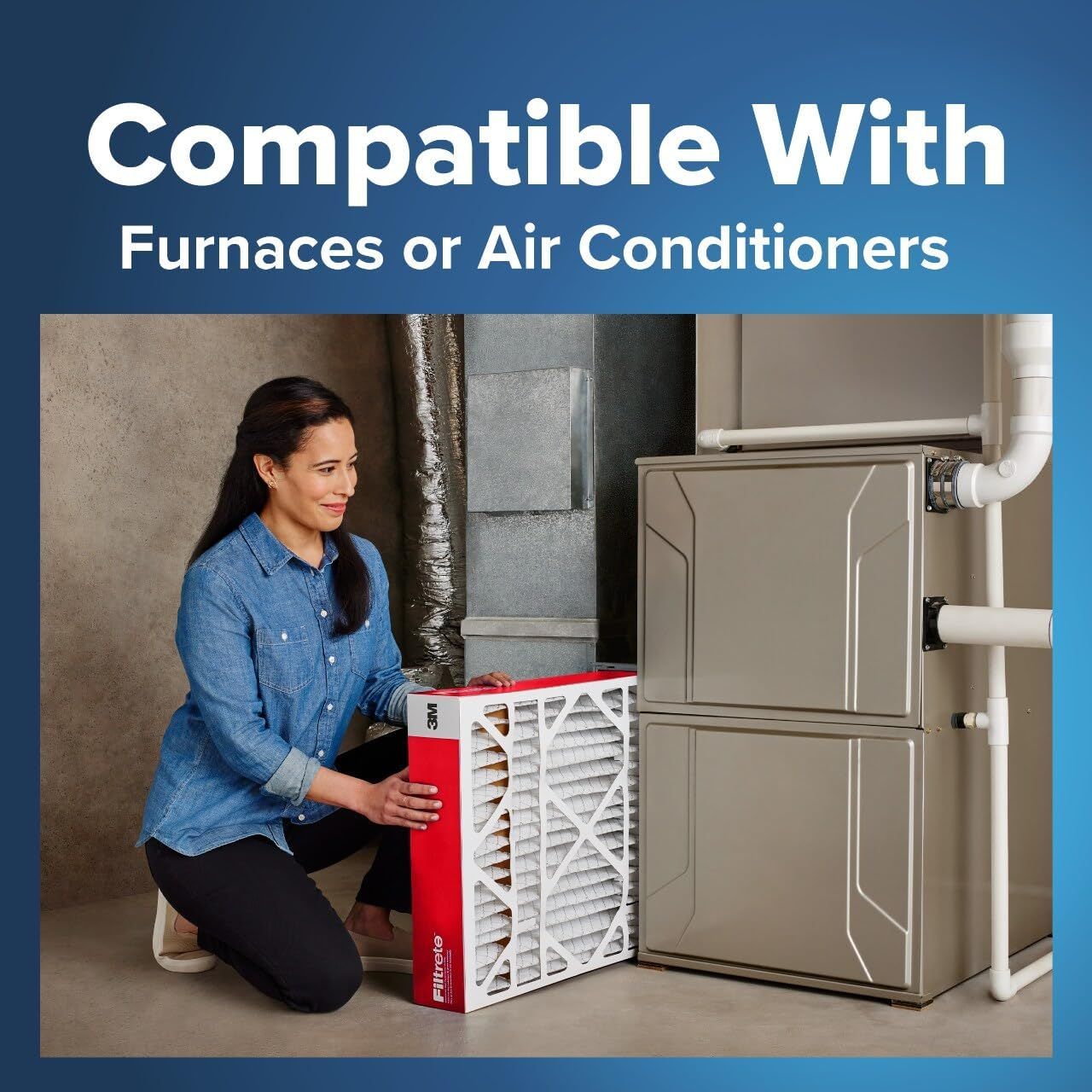 Demonstrates that the product (air filter) is compatible with and can be used in both furnaces and air conditioning systems, reassuring shoppers of its versatility and broad applicability.…