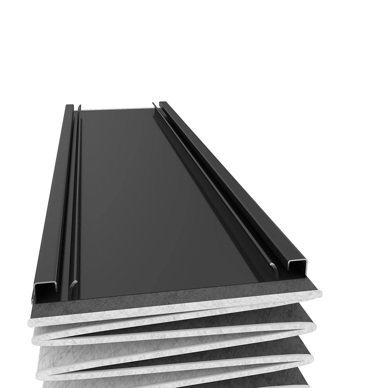 Demonstrates the internal structure and layered composition of the panel system to communicate quality construction and material complexity.