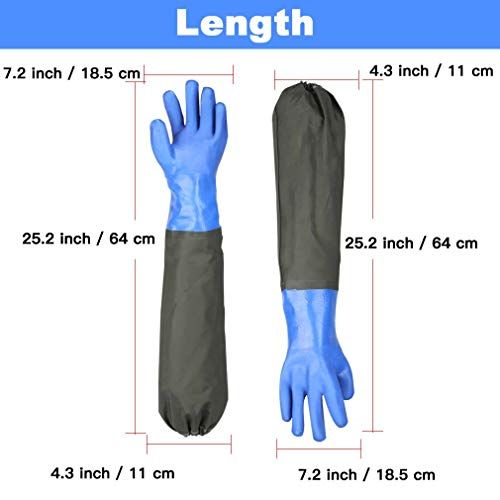 Provides exact measurements of the protective gloves to help shoppers understand the physical size and coverage area, ensuring they can determine if the product fits their needs.