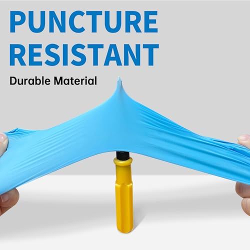 Demonstrates the product's puncture-resistant durability by showing the material being stretched over a sharp object without tearing, reassuring shoppers of its strength and longevity.