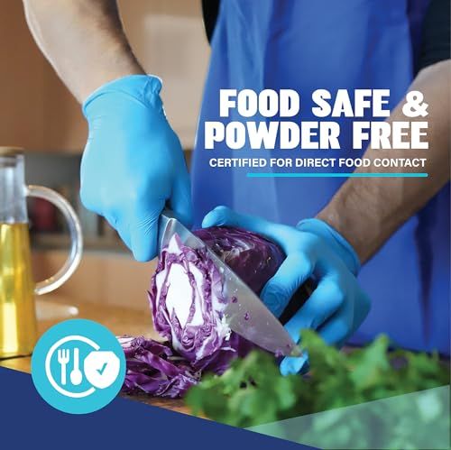 Reassures shoppers that these gloves are safe for food handling, powder-free, and certified for direct food contact, addressing health and safety concerns.