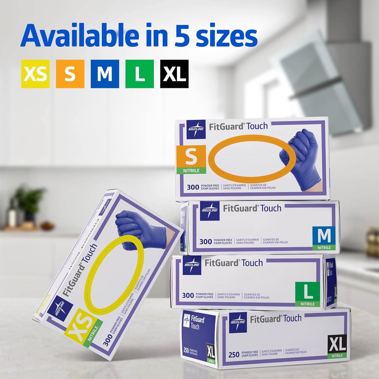 Showcases the brand's complete product lineup across five size options (XS, S, M, L, XL) to help shoppers identify which size variant best fits their needs.