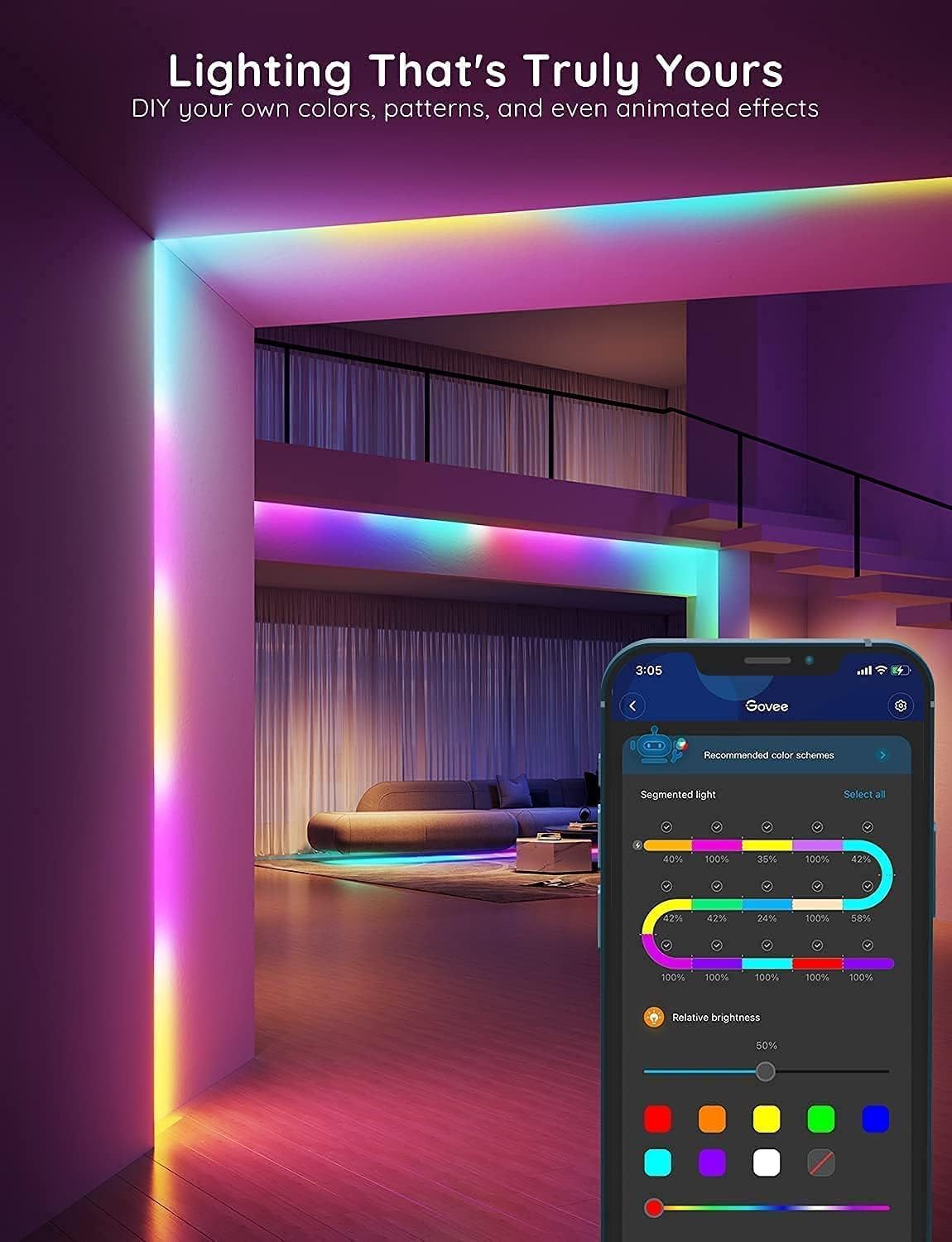 Demonstrates the product's customizable color and pattern control through a mobile app, showing shoppers they can personalize their lighting to match any mood or décor.