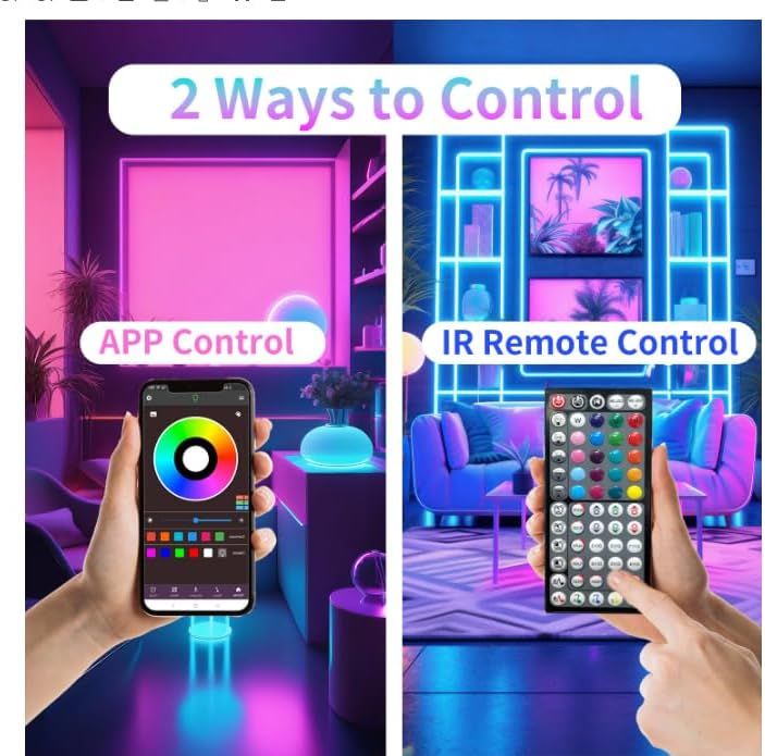 Demonstrates the two distinct control methods available for the product, reassuring shoppers they have flexible options for operating the LED lighting system.
