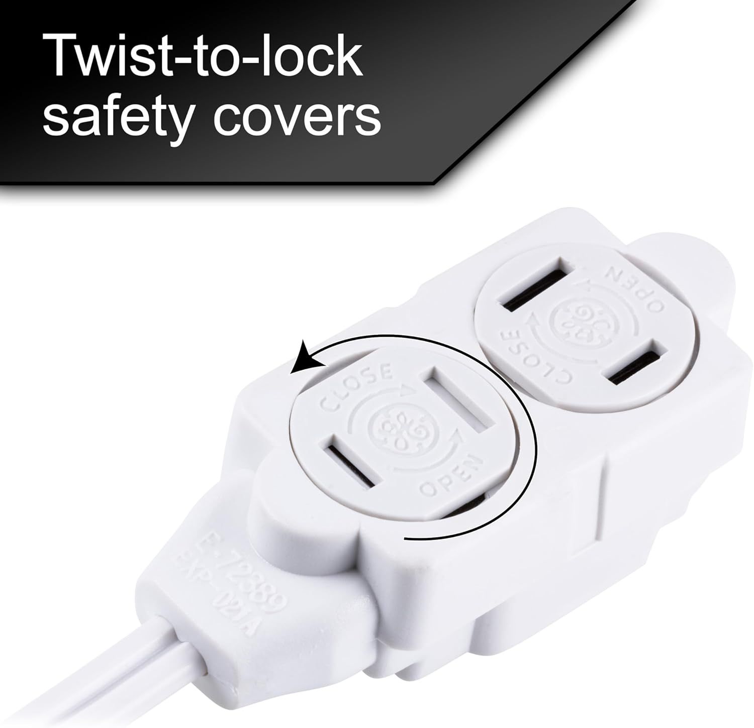 Highlights the childproof twist-to-lock safety feature of the outlet covers to reassure parents that the product protects children from electrical hazards. Demonstrates the simple twist-to-lock…