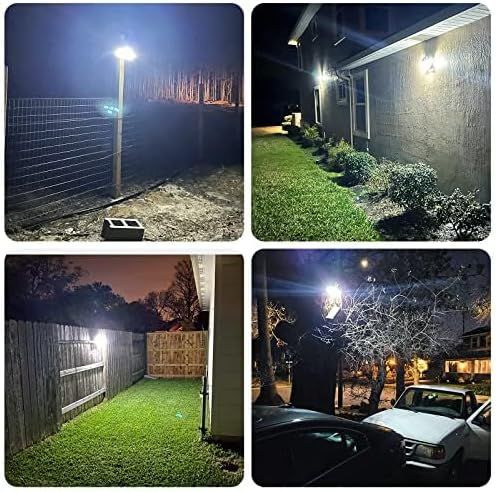 Demonstrates the product's versatility by showing it effectively illuminating various outdoor environments including fences, yards, driveways, and pathways.