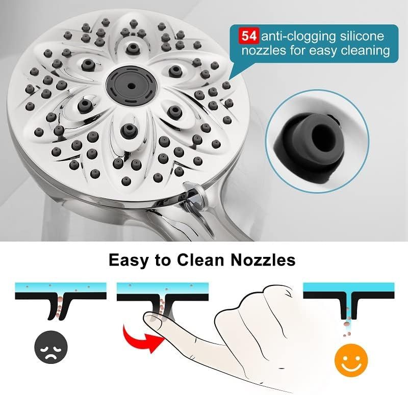 Highlights the physical design of the 54 anti-clogging silicone nozzles and demonstrates how they can be easily cleaned by hand, reassuring shoppers about maintenance simplicity. Shows shoppers the…
