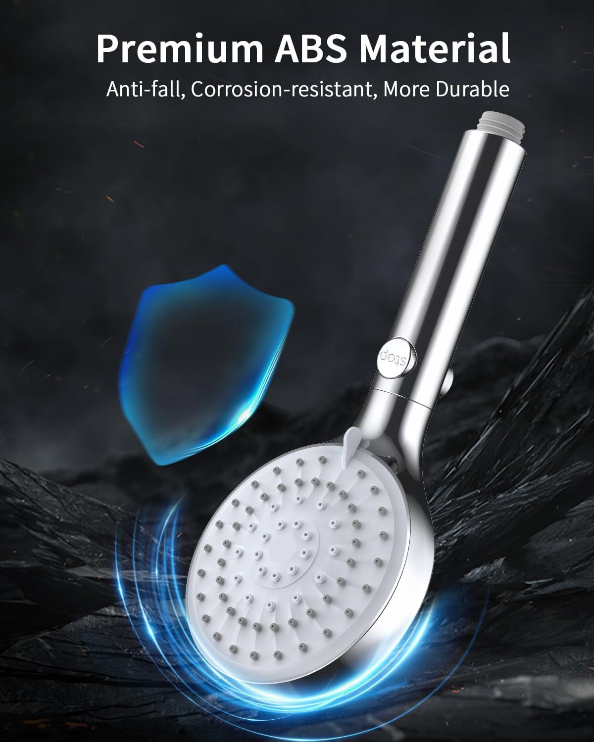 Highlights the product's premium ABS material construction and its durability benefits (anti-fall, corrosion-resistant) to reassure shoppers of its quality and longevity.