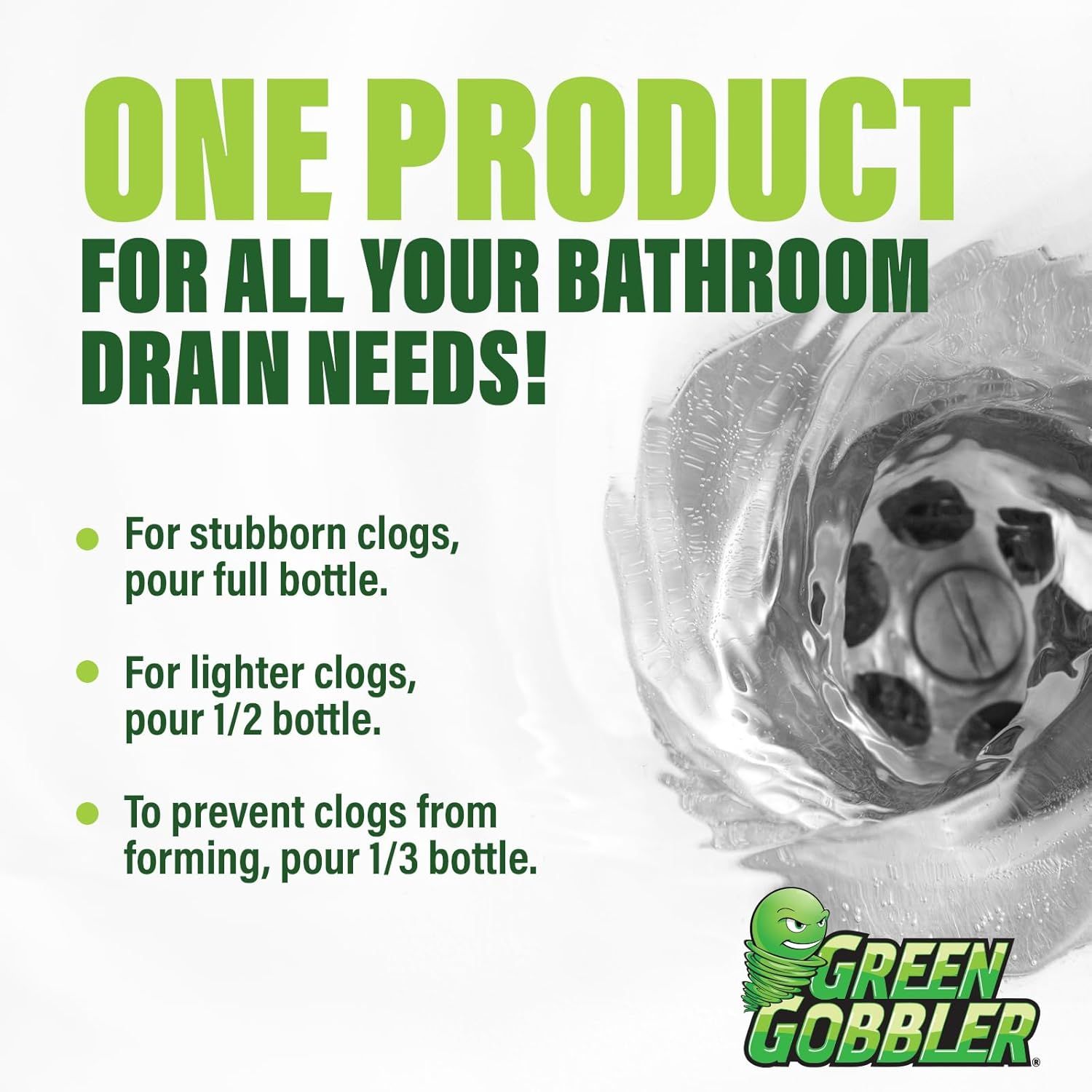Provides clear step-by-step instructions on how to use the drain cleaner product for different clog severities, helping shoppers understand proper application and dosage. Emphasizes that one product…