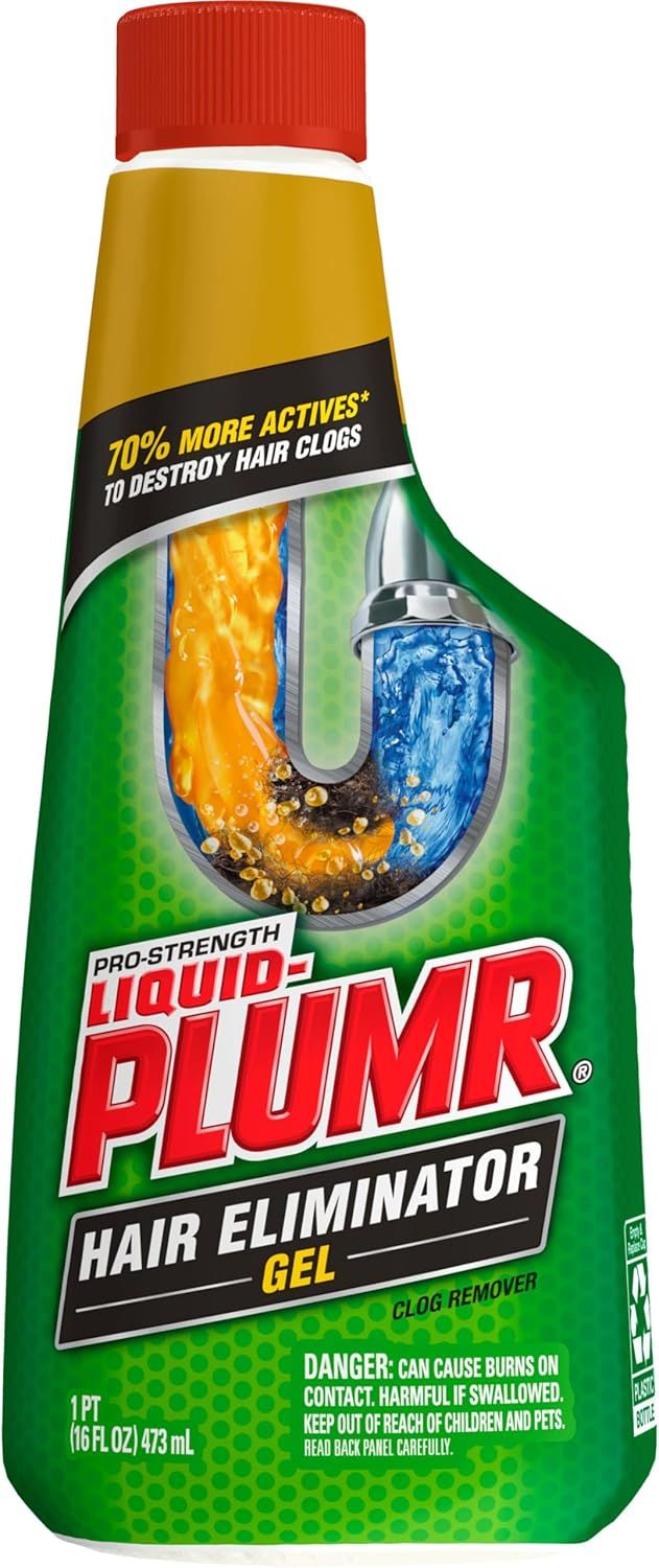 Demonstrates how the product works by showing a visual cross-section of a drain pipe with hair clogs being destroyed by the gel formula, reassuring shoppers of its effectiveness. Highlights the…