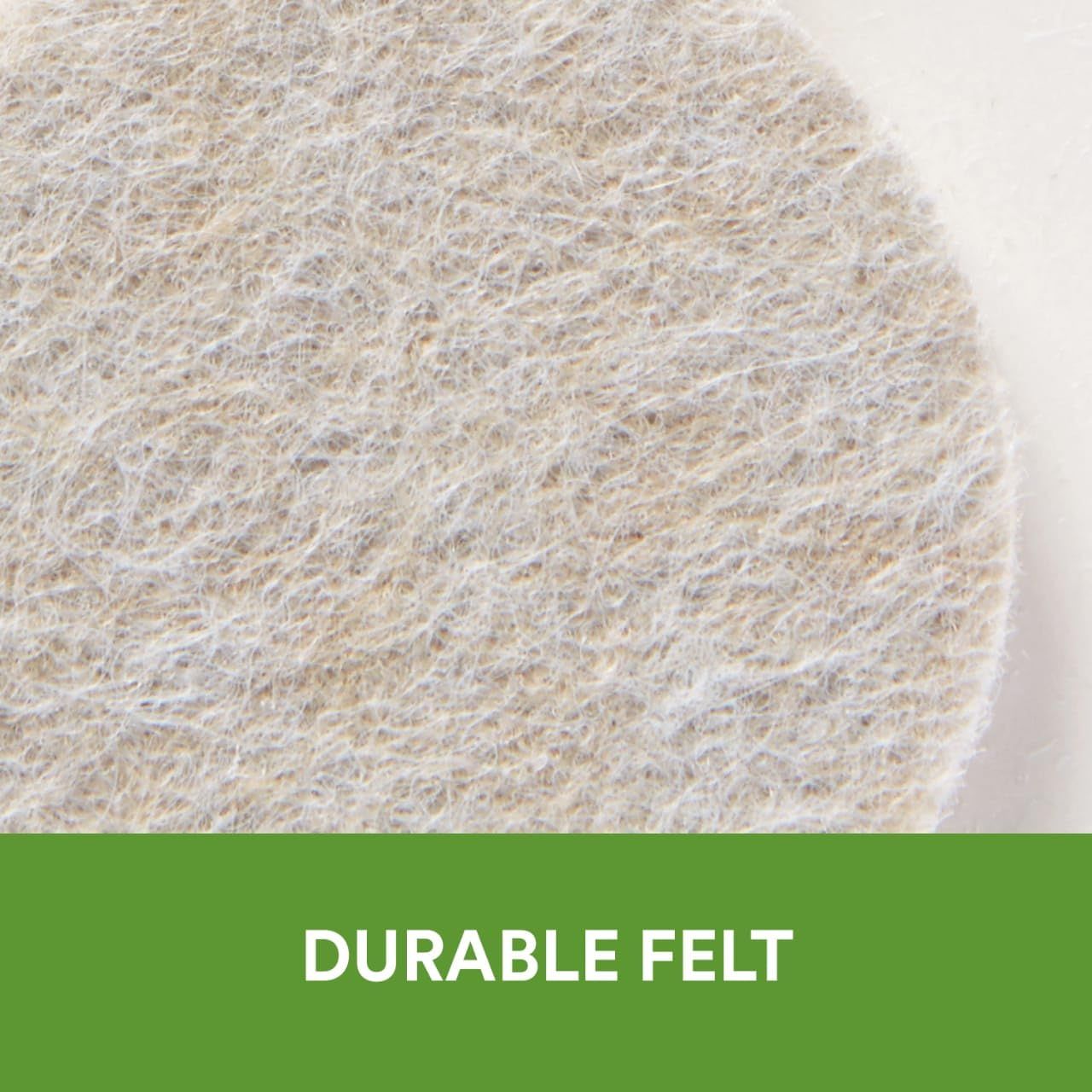 Highlights the product's durable felt construction to reassure shoppers of its quality and longevity.