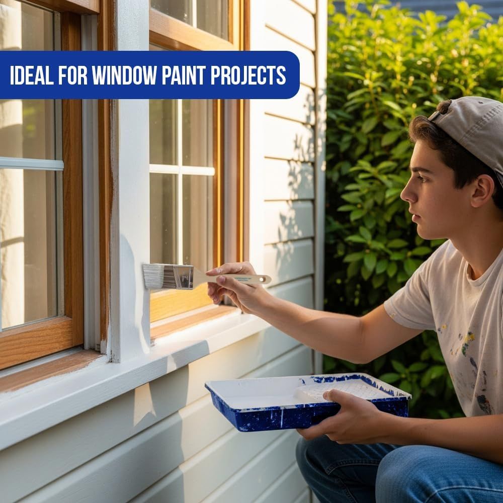 Demonstrates a specific use case for the product, showing it is ideal for window painting projects to help shoppers understand where and how they can apply this product.