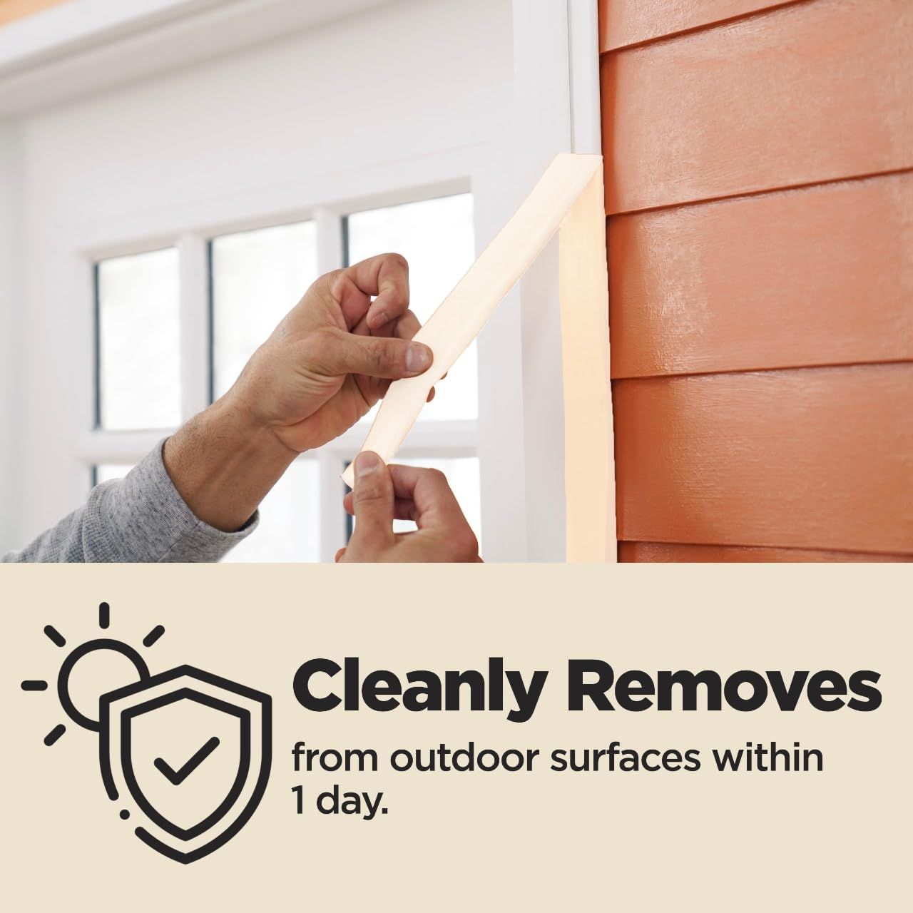 Demonstrates that the product removes cleanly from outdoor surfaces within 1 day, reassuring shoppers that it won't leave residue or damage surfaces.