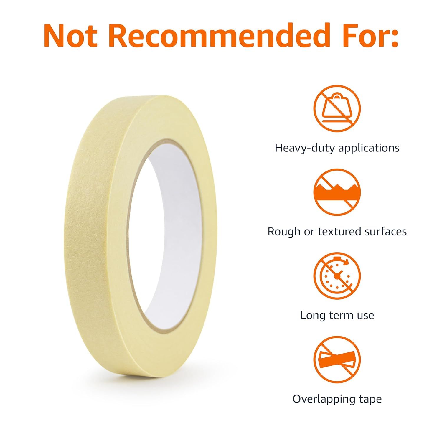 Communicates what the product should NOT be used for, helping shoppers understand the tape's limitations and avoid misuse across multiple scenarios.