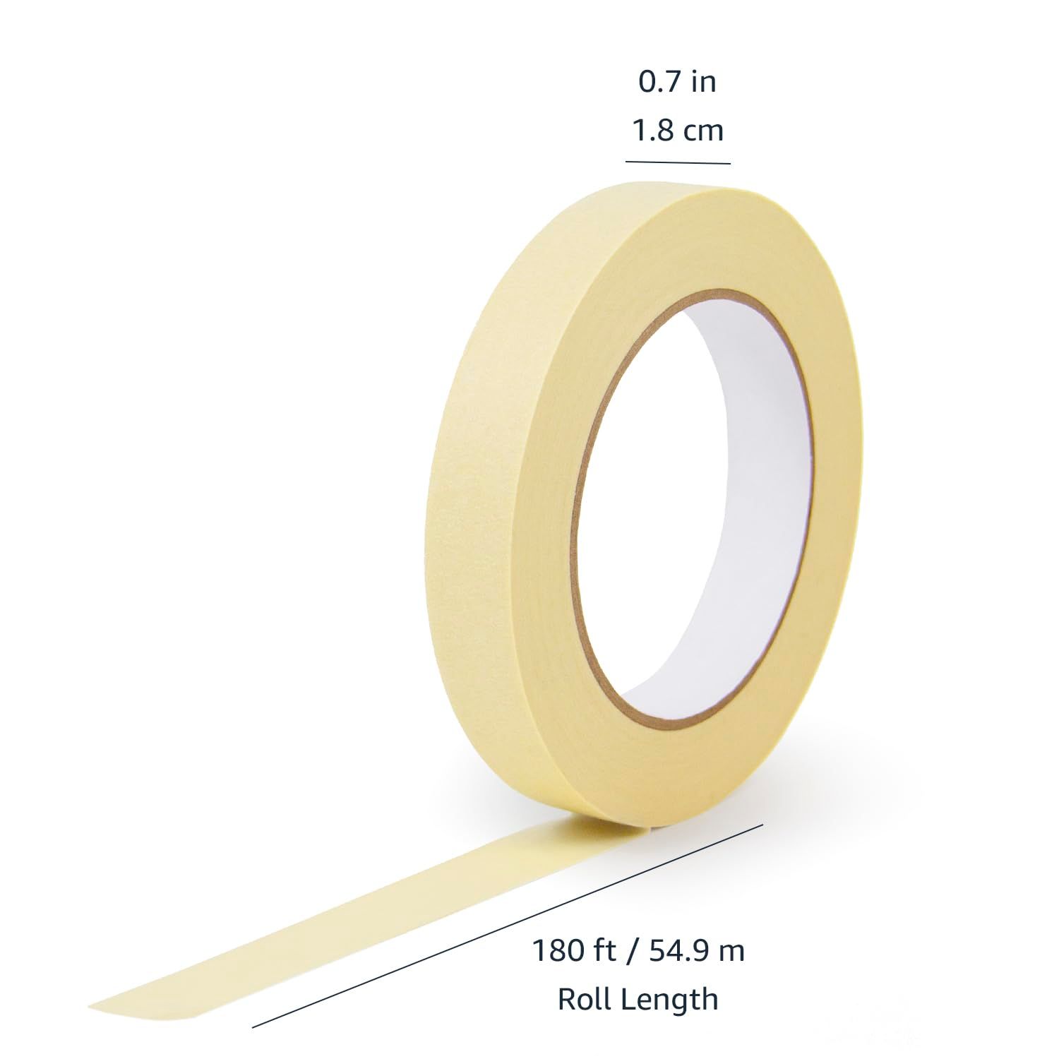 Communicates the exact physical dimensions of the tape roll to help shoppers understand the product size and quantity they will receive.