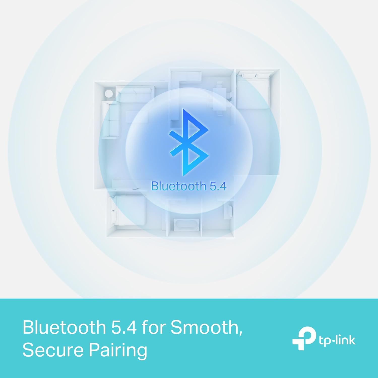 Highlights the product's Bluetooth 5.4 technology to reassure shoppers of smooth, secure wireless pairing and modern connectivity standards.