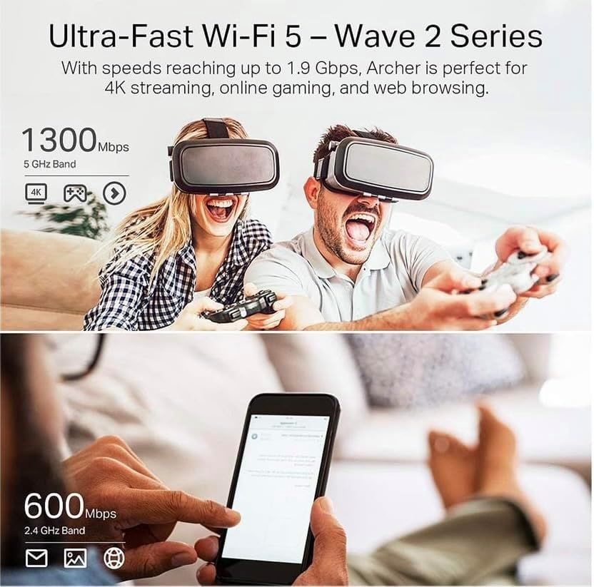 Demonstrates the router's versatility by showing multiple real-world applications across different devices and activities, reassuring shoppers that it handles diverse connectivity needs. Highlights…