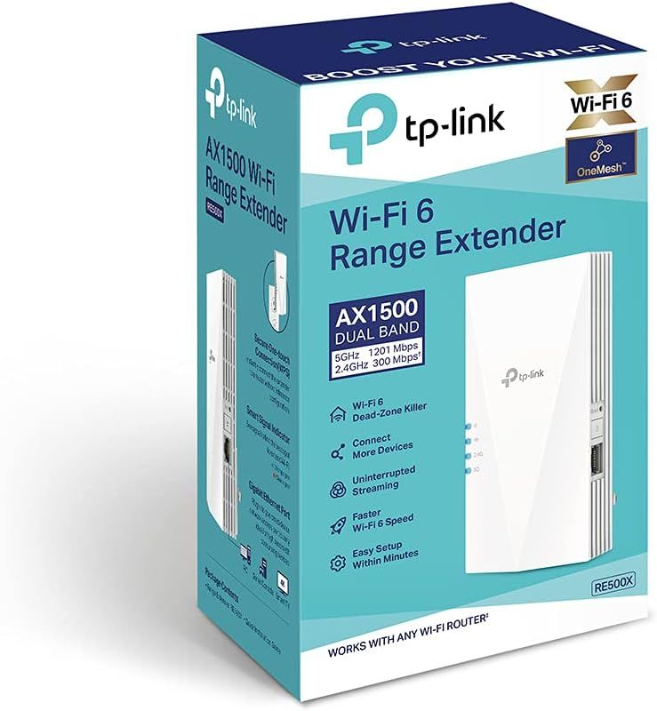 Communicates multiple key benefits of the Wi-Fi extender in a segmented layout with icons, showing shoppers how it solves connectivity problems and improves their home network experience.