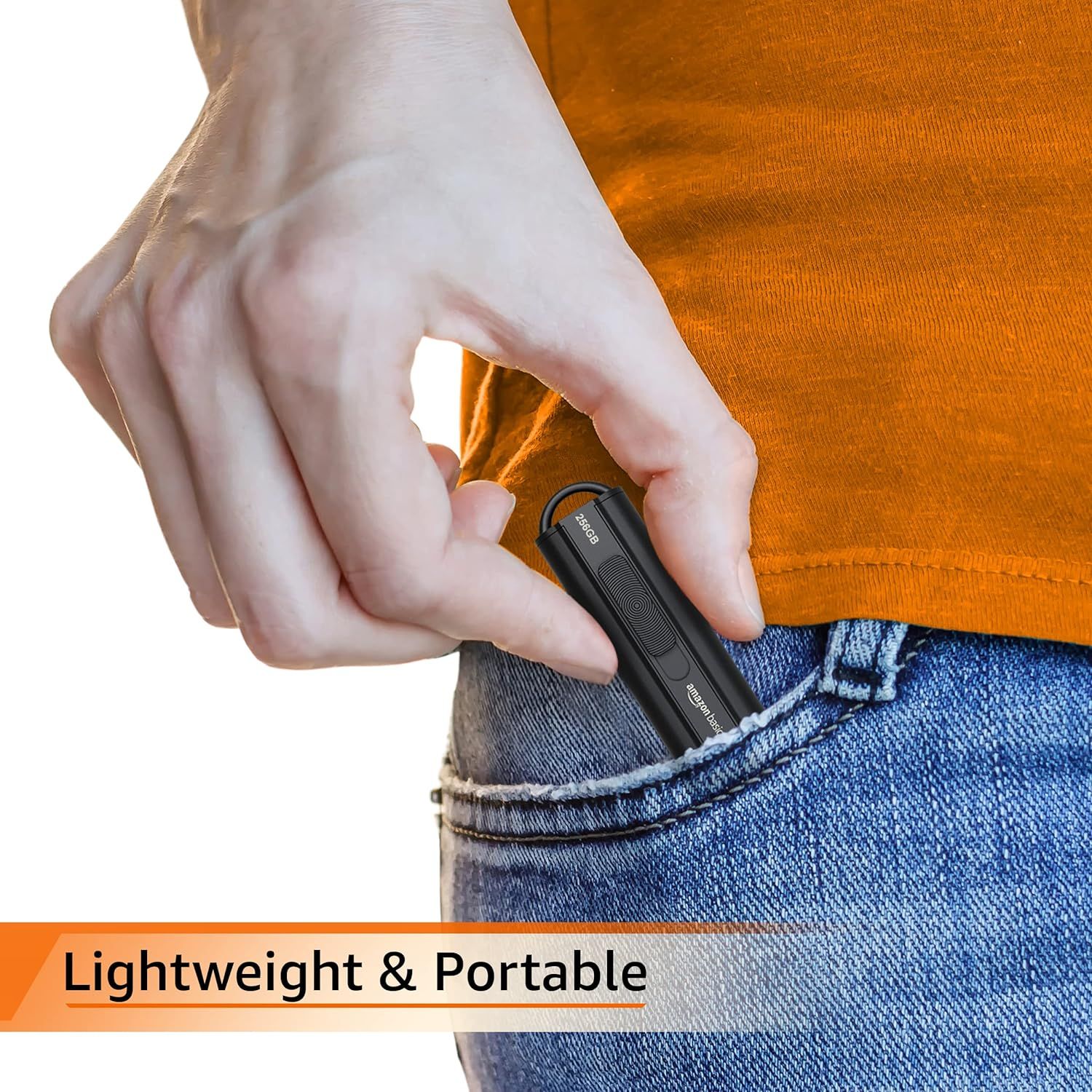 Demonstrates the product's compact, pocket-friendly size to reassure shoppers that it's easy to carry anywhere.