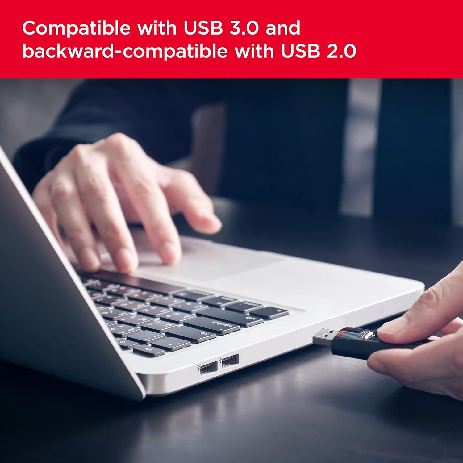 Communicates that the product is compatible with both USB 3.0 and USB 2.0 standards, reassuring shoppers about broad device compatibility and versatility. Highlights the product's compatibility…
