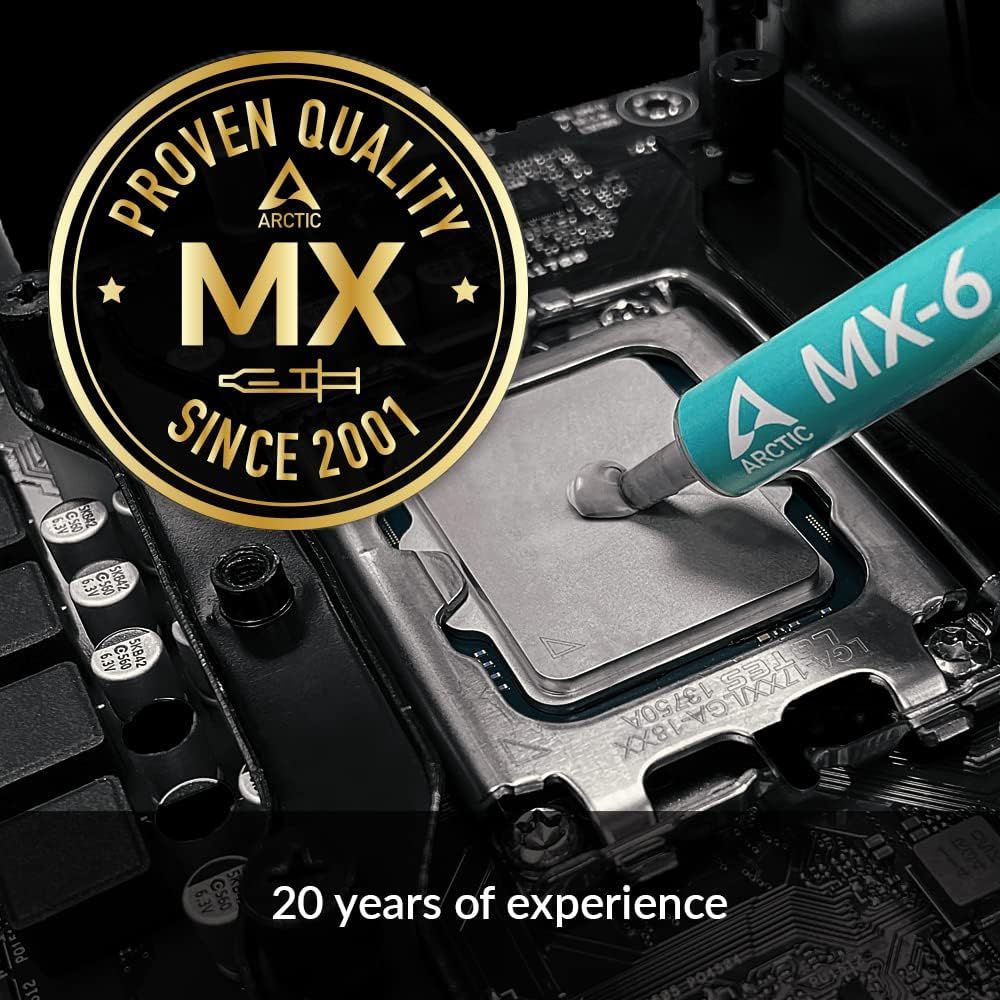 Communicates the brand's long-standing expertise and reliability in the thermal paste market, building trust through heritage messaging ('Since 2001' and '20 years of experience').