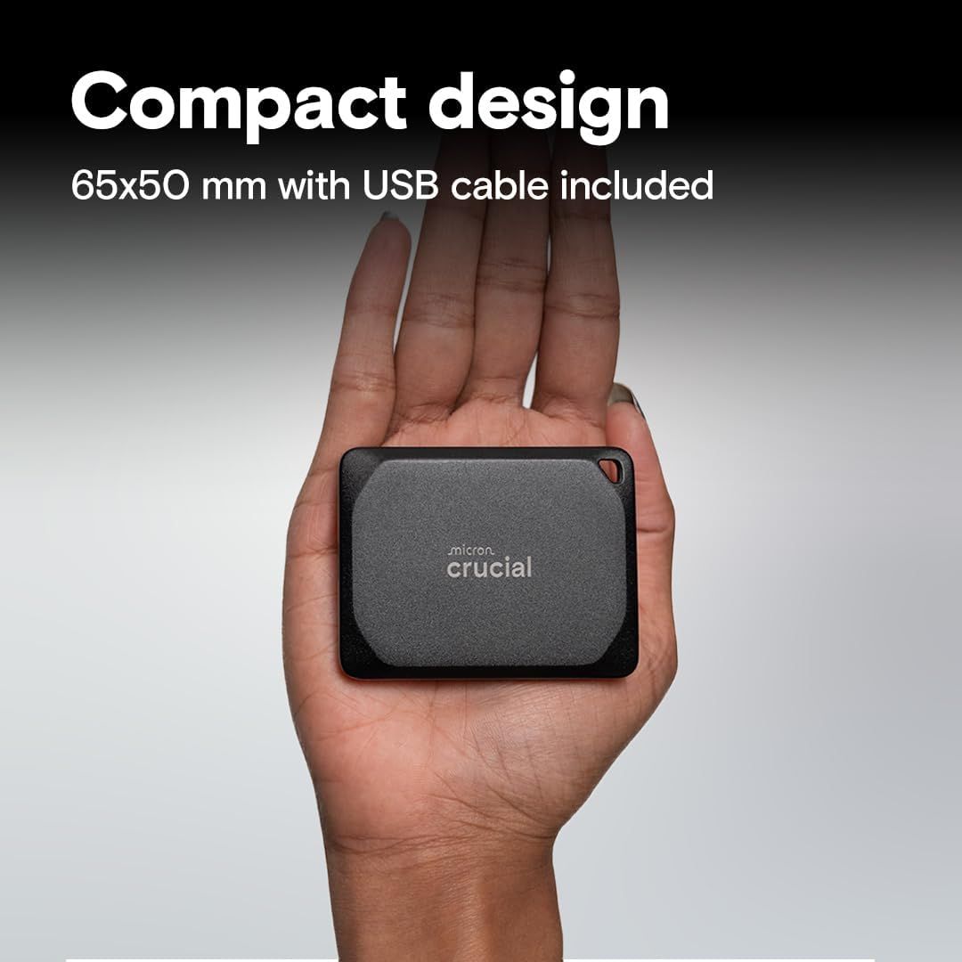 Demonstrates the ultra-compact size of the product by showing it fitting in the palm of a hand, reassuring shoppers that it is highly portable and travel-friendly. Highlights the product's compact,…